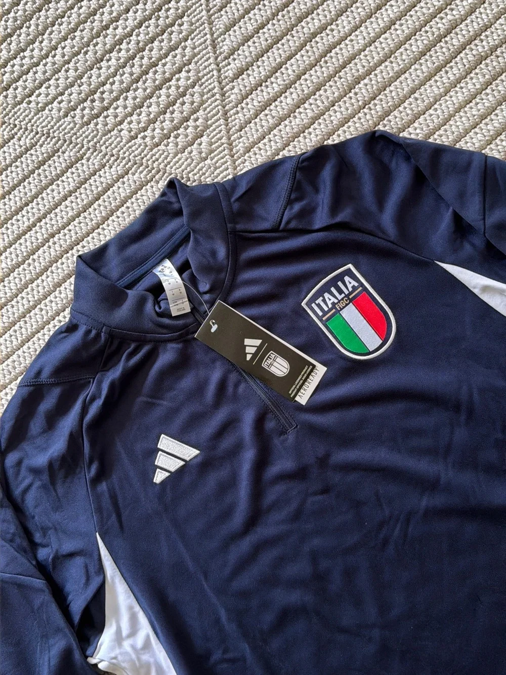 adidas Navy and White Italy Training Track Top & Pants Set